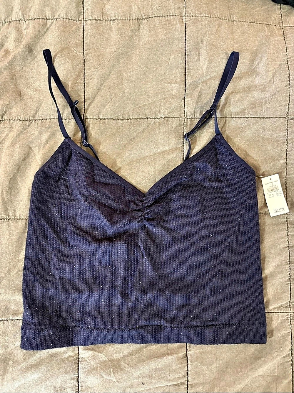 Aerie Sculpt Knit Cami in Blue Size Medium NWT